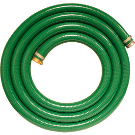 Apache 98128055 3"" x 20' Green PVC Water Suction Hose Assembly w/M x F Aluminum Short Shank Fittings