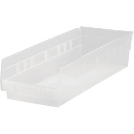 Plastic Nesting Storage Shelf Bin QSB110CL 11-1/8""W x 17-7/8""D x 4""H Clear
