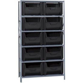 Quantum QSBU-700 Shelving With 10 Giant Hopper Bins Black 42x18x75
