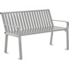 Global Industrial™ 4' Outdoor Bench with Back Vertical Steel Slat Gray