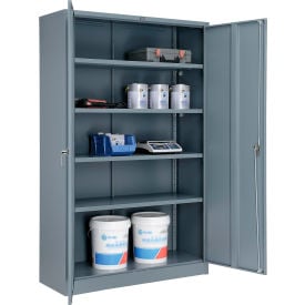 Global Industrial™ Storage Cabinet Turn Handle 48""W x 18""D x 78""H Gray Unassembled
