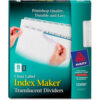 Avery Index Maker Easy Apply Clear Label Divider Blank 8.5""x11"" 8 Tabs 5 Sets White/White