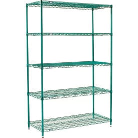 Nexel® 5 Shelf Poly-Green® Wire Shelving Unit Starter 48""W x 24""D x 74""H