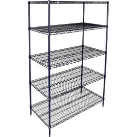 Nexel® 5 Shelf Nexelon® Blue Wire Shelving Unit Starter 54""W x 24""D x 63""H