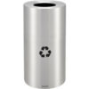 Global Industrial™ Aluminum Round Open Top Recycling Can 35 Gallon Satin Clear