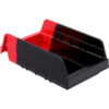 Akro-Mils Indicator® 36462BLKRED Two Tone Double Hopper Shelf Bin - 6-3/4""W x 11-5/8""L x 4""H