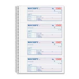 Adams® Money/Rent Receipt Book 2-Part 7-5/8"" x 11"" White/Canary 200 Sets/Pad
