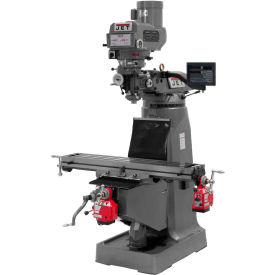 Jet 691203 JTM-4VS Milling Machine W/3-Axis Newall DP700 DRO Quill X & Y-Axis Powerfeeds 3 HP