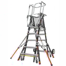Little Giant Fiberglass Aerial Safety Cage Ladder 5-9' Type 1AA - 18509-243