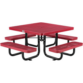 Global Industrial™ 46"" Square Kids Picnic Table Expanded Metal Red