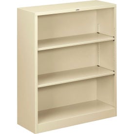 HON® Metal Bookcase Three-Shelf 34-1/2""W x 12-5/8""D x 41""H Putty