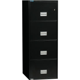 Phoenix Safe Vertical 25"" 4-Drawer Legal Fire and Water Resistant File Cabinet Black - LGL4W25B