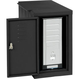 Global Industrial™ CPU Enclosed Side Car Cabinet 12""W x 22-1/2""D x 21-1/2""H Black