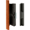 Prime-Line® Sliding Door Handle Set Wood Handle Black Aluminum/Diecast C 1126