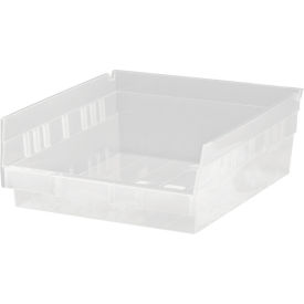Plastic Nesting Storage Shelf Bin QSB109CL 11-1/8""W x 11-5/8""D x 4""H Clear