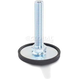Leveling Foot W/Plastic Cap 3/8-16 x 3.93"" Stud 2.36"" Base Dia 4.45""H 2250 Lbs. Cap Steel