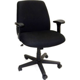 ShopSol Big and Tall Office Manager Chair - Fabric - Black