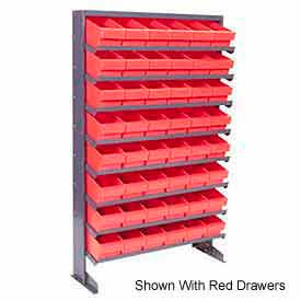 Quantum QPRS-601 Single Sided Rack 12""x36""x60"" with 48 Gray Euro Drawers