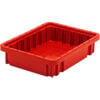 Quantum Storage Dividable Grid Container 10-7/8""L x 8-1/4""W x 2-1/2""H Red Polyprolylene