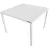 Global Industrial™ 40"" Square Aluminum Slatted Dining Table White