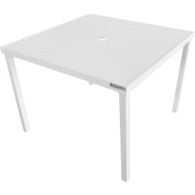 Global Industrial™ 40"" Square Aluminum Slatted Dining Table White