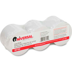 Universal® Adding Machine/Calculator Roll 16 lb 1/2"" Core 2-1/4"" x 150 ft White 3/Pack