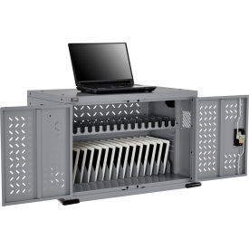 Global Industrial™ 16-Device Charging Cabinet For Chromebooks & Tablets Gray Unassembled