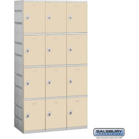 Salsbury 4-Tier 12 Door Plastic Locker 38-1/4""W x 18""D x 74""H Tan Unassembled