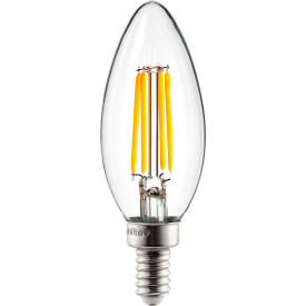Sunlite® LED Filament B11 Bulb 120V 4W 400 Lumens Candelabra Screw Base 2700K Warm White
