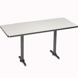 Interion® Bar Height Restaurant Table 60""L x 30""W Gray