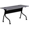 Lorell Mobile 60"" Flip Top Training Table - Charcoal