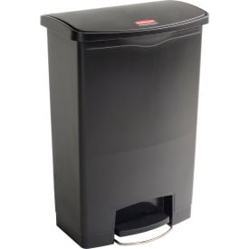 Rubbermaid® Slim Jim® 1883615 Plastic Step On Container Front Step 24 Gallon - Black