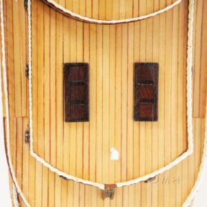15" Black and Red Normandie Large Boat Hand Painted Decorative Boat
