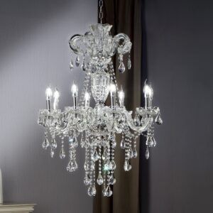 Candle Style Empire Transparent Glass Led Ceiling Light