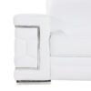 47" White And Silver Genuine Leather Club Chair