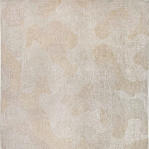 8' x 11' Beige and White Abstract Non Skid Area Rug