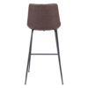 31" Brown and Black Steel Low Back Bar Height Bar Chair