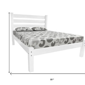 White Solid Wood Full Bed Frame
