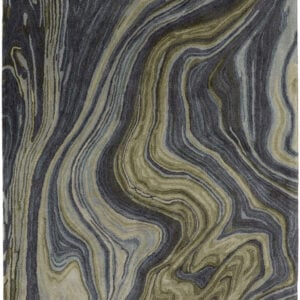 9' x 12' Blue and Green Abstract Hand Tufted Area Rug