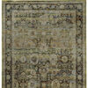 9'X12' Green And Brown Floral Area Rug
