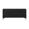 63" Black Six Drawer Double Dresser