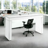 55" Clear Glass Mirrored Writing Desk