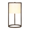 22" Black Metal Table Lamp With White Drum Shade