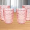 Set of Four Pink Diamond Acrylic Stemless Whiskey Glass
