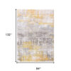 8' x 11' Gray and Yellow Abstract Non Skid Area Rug