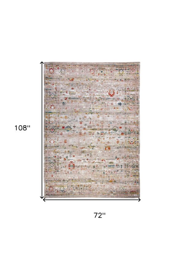 7' x 9' Gray and Brown Oriental Non Skid Area Rug