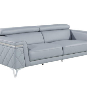 Blue Top Grain Leather Five Person Seating Set