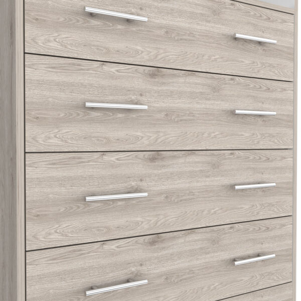33" Light Gray Four Drawer Standard Chest With Open Shelf