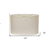 14" White Throwback Oval Linen Lampshade