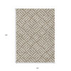 5' X 8' Brown And Ivory Geometric Washable Indoor Outdoor Area Rug